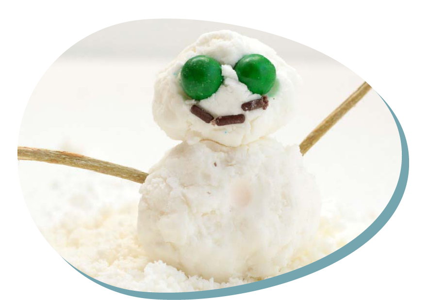 Build a fake snowman in the kitchen